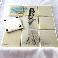 Loretta Lynn Vinyl Record Sleeve Coaster Set made from Ceramic Tiles and a REAL Loretta Lynn Album