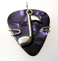 Guitar Pick Pendant with purple pick and a music note